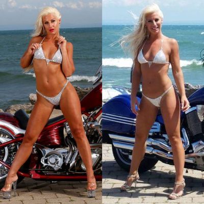 Sarah Stripper Motor Cycle Bikini